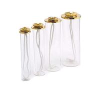 Holyart Bougies, cierges, chandelles: Cartouche en Verre et Laiton pour Bougies à Cire Liquide, 80 mm (3.15 inc.)