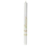 Holyart Bougies, cierges, chandelles: Cierge Baptême Chi-Rho blanc or 400x30 mm