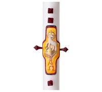 Holyart Bougies, cierges, chandelles: Cierge pascal cire blanche Agneau Pascal 8x120 cm
