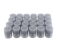Holyart Bougies de Noel: Bougie Argent Mat Rustique 24 pcs 80x60 mm