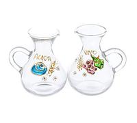 Holyart Burettes liturgiques en métal: Set burettes eau et vin peintes à la main Rome 130 ml