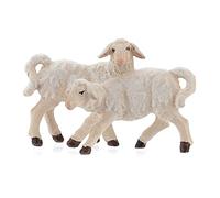 Holyart Crèche Noël Val Gardena: Groupe d'agneaux Debout Bois Peint Kostner crèche 9,5 cm