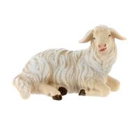 Holyart Crèche Noël Val Gardena: Mouton allongé tête à Droite Figurine 12 cm pour crèche Mahlknecht Bois Peint Val Gardena