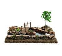 Holyart Ponts, ruisseaux, palissades pour crèche: Rivière à Assembler Pont et Animaux 10x25x20 cm crèche 6-8 cm