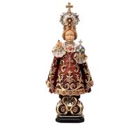 Holyart Statues en Bois Peint: Statue Enfant Jésus de Prague Peinte Bois Val Gardena, 6 cm (2.36 inc.)