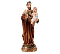 Holyart Statues en résine et PVC: Statuette Saint Joseph et Enfant Jésus lys résine 10 cm