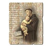 Holyart Tableaux, gravures, manuscrit enluminé: Tableau bois profilé avec crochet St Antoine de Padoue