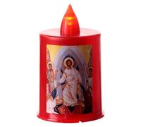Holyart Veilleuses votives diverses: Bougie votive rouge LED Jésus Ressuscité 60 jrs