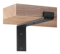 HOLZBRINK Équerre en acier pour étagère murale, support d’étagère en métal 300 mm, Noir, forme Z, kit de montage inclus, 1 pc, HLR-Z-300-9005