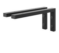 HOLZBRINK Équerre étagère murale 35x15 cm HLA-B (2 pc.) | Équerres pour etagères murales dans cuisine, salon, support mural salle de bain | Coleur : Noir