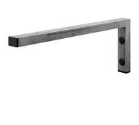 HOLZBRINK Équerre étagère murale 40 cm x 15 cm HLA-B (1 pc.) | Équerre metal pour lavabo salle de bain, support étagère de cuisine | Couleur : Acier brut