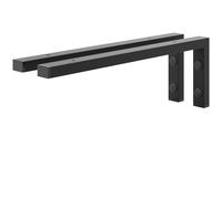 HOLZBRINK Équerre étagère murale 45x15 cm HLA-B (2 pc.) | Équerres pour etagères murales dans cuisine, salon, support mural salle de bain | Coleur : Noir