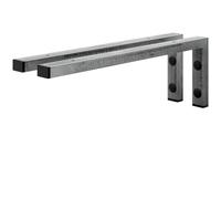 HOLZBRINK Équerre étagère murale 45x15 cm HLA-B (2 pc.) | Équerres pour etagères murales dans cuisine, support mural salle de bain | Coleur : Acier brut