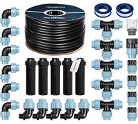 HOLZBRINK Kit de démarrage pour l’Irrigation du Gazon, système d’arrosage enterré de la pelouse : 100 m Tuyau LDPE 25 mm, 5X Arroseur Automatique Pop-up, HTB-11-5-100