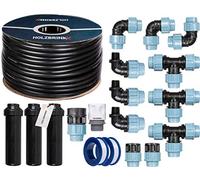 HOLZBRINK Kit de démarrage pour l’Irrigation du Gazon, système d’arrosage enterré de la pelouse : 30 m Tuyau LDPE 25 mm, 3X Arroseur Automatique Pop-up, HTB-11-3-30