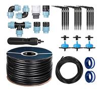 HOLZBRINK Kit de démarrage pour l’irrigation en serre, système d’arrosage goutte à goutte : 20 m Tuyau LDPE 20 mm, 3x Goutteur 8l/h, HTB-09-B-20