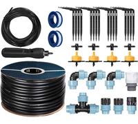 HOLZBRINK Kit de démarrage pour l’irrigation en serre, système d’arrosage goutte à goutte : 30 m Tuyau LDPE 20 mm, 4x Goutteur 2l/h, HTB-09-G-30