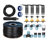 HOLZBRINK Kit de démarrage pour l’irrigation en serre, système d’arrosage goutte à goutte : 30 m Tuyau LDPE 20 mm, 4x Goutteur 2l/h, HTB-09-G-30