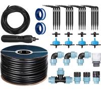 HOLZBRINK Kit de démarrage pour l’irrigation en serre, système d’arrosage goutte à goutte : 30 m Tuyau LDPE 20 mm, 4x Goutteur 8l/h, HTB-09-B-30