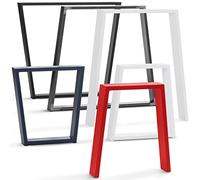 HOLZBRINK Pied de Table métal Gris 60/80x72cm en Forme Ouverte HLT-22 | Pied Table à Manger, pour Bureau, Meuble DIY | Pieds de Meubles Hauts (1 pc.)
