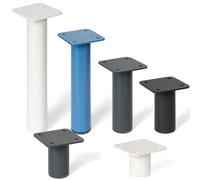 HOLZBRINK Pieds de Meuble 10 cm en métal Anthracite Ø42,4 mm (Lot de 4) - Pieds de Meubles métal pour canapé, étagère, Meuble de Cuisine - Robustes, Modernes et thermolaqués - Modèle : HLT-14C