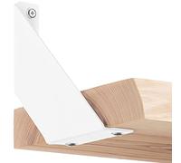 HOLZBRINK Support d’étagère en métal, équerre pour étagère murale Blanc, 150x150x30 mm, forme V, kit de montage inclus, 8 pcs, HLR-V-150-9016
