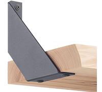 HOLZBRINK Support d’étagère en métal, équerre pour étagère murale Gris, 150x150x30 mm, forme V, kit de montage inclus, 2 pcs, HLR-V-150-7016