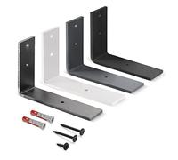 HOLZBRINK support d'étagère métallique, support d'étagère murale, étagère de bricolage, Blanc 150x100x40 mm, 2 pièces, HLR-L-150-9016