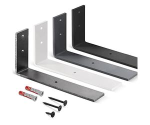 HOLZBRINK support d'étagère métallique, support d'étagère murale, étagère de bricolage, Gris 250x100x40 mm, 2 pièces, HLR-L-250-7016