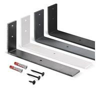 HOLZBRINK support d'étagère métallique, support d'étagère murale, étagère de bricolage, Gris 300x100x40 mm, 10 pièces, HLR-L-300-7016