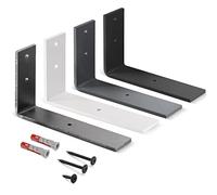 HOLZBRINK support d'étagère métallique, support d'étagère murale, étagère de bricolage, Noir 200x100x40 mm, 8 pièces, HLR-L-200-9005