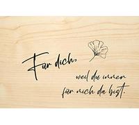 Holzgrusskarten Original, toujours là pour moi. - 100% fait main en Autriche, carte cadeau fabriquée en bois de chêne, carte d'anniversaire, carte de vœux, carte pliante, carte postale