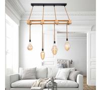 Holzleuchte Lampe Suspendue Lumière pour Salle à Manger Chanvre Bâton Nature 4