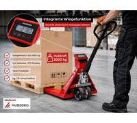 Holzmann Chariot/Palettenhubwagen 30 kg avec plate-forme de pesée HUB30KG