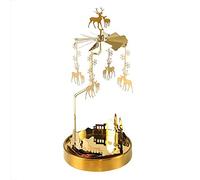 Holzsammlung Chandelier Rotatif, Européen Romantique Bougeoir Rotatif Noel, Métal Photophore Rotatif Décoration Maison et Cadeau pour Anniversaire Noël Saint-Valentin Mariage Fête - Cerfs