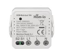 Hom-Io | Module Interrupteur Encastré 16A 1 Canal WiFi, Interrupteur pour le Contrôle de l'Éclairage et des Appareils, Contrôlable par Application ou Interrupteur