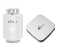 HOM-KIT-TERMOV2 Kit de vannes thermostatiques Smart WiFi, tête thermostatique et passerelle Zigbee pour contrôle Intelligent Chauffage, Compatible Alexa et Google Home