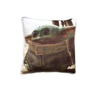 HÔMADICT - Coussin Star Wars - Baby Yoda - Accessoire Décoratif - Doux et Moelleux - Dimensions 40 X 40 cm - sous Licence Officiel Star Wars
