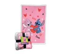 Homadict Plaid Sherpa 100x150 Cm Stitch Love Kiss Pink