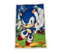 Homadict Plaid Sherpa Sonic - 100x150cm - Couverture Polaire Douce & Chaude - Sonic - Qualité Elevée & Confortable - Licence Officielle