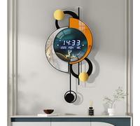 Homary Horloge murale silencieuse à LED de 67 cm avec affichage multifonction, horloge murale numérique à activation vocale, affichage de la température, de la date et du jour, alimentation par USB