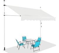 HOMASIS Store à Serrage 150/200/250/300/350/400 cm, Protection Solaire réglable en Hauteur sans perçage, auvent avec manivelle, Store banne Manuel à Bras articulé, pour l'extérieur (Beige, 3m)