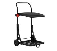 HOMASIS Support pour Sac Poubelle à 2 roulettes, Chariot pour Sacs à Ordures avec Couvercle Sécurisé Réglable en Hauteur & Corde de Fixation et Poignée Pratique, Noir