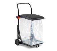 HOMASIS Support pour Sac Poubelle à 2 roulettes, Réglable en Hauteur | Chariot pour Sacs à Ordures avec Couvercle Sécurisé Réglable en Hauteur, Corde de Fixation et Poignée Pratique, Noir
