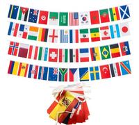 HOMAVEL Guirlande Drapeaux Pays 15m 48 Fanions Polyester Décoration Bar | 48 Fanions Internationaux en Polyester Double Face, Décoration pour Bar, Jardin, Événements Sportifs & Fêtes Thème Pays