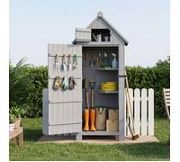 HOMAVO Abri de Jardin en Bois avec Toit en Appentis Protégé UV, 77 × 54.3 × 179 cm, Cabane de Jardin Pour Jardin, Gris