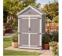 HOMAVO Abri de Jardin en Bois avec Toit en Appentis Protégé UV, 99.3 × 56.5 × 178 cm, Cabane de Jardin Pour Jardin, Terrasse