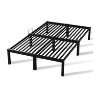 HOMAVO Cadre de lit métal 160x200 cm - Noir