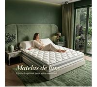 HOMAVO Matelas 100x200 cm, 25 cm - Ressorts ensachés - H3/H4 Réversible - 7 Zones - Soutien Confort & Santé du Dos - Certifié OEKO