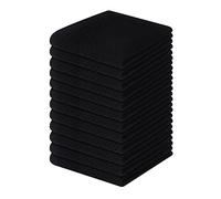 Homaxy Lot de 12 torchons de Cuisine en 100% Coton gaufré, Ultra Doux, absorbants, séchage Rapide, 30,5 x 30,5 cm, Noir